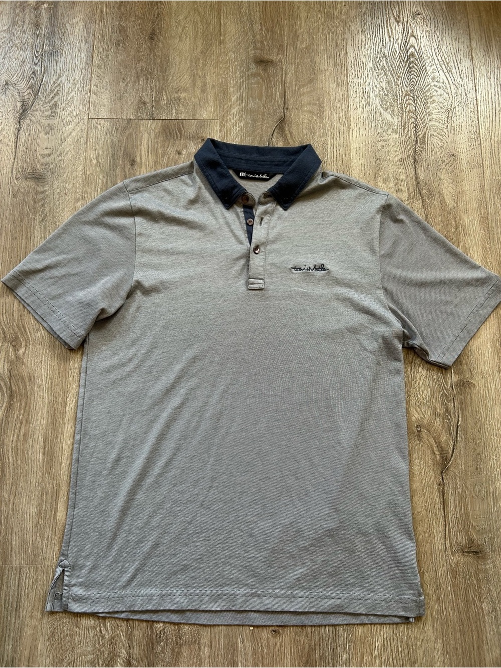 Travis Mathew Navy Striped Polo Golf Shirt - Classic Casual